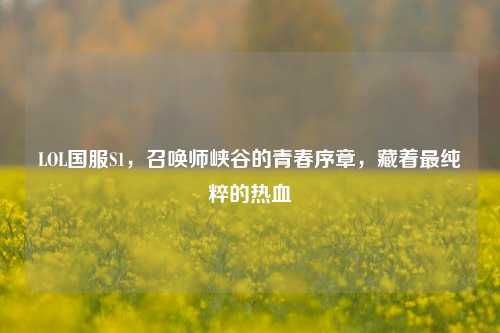 LOL国服S1,召唤师峡谷的青春序章,藏着最纯粹的热血