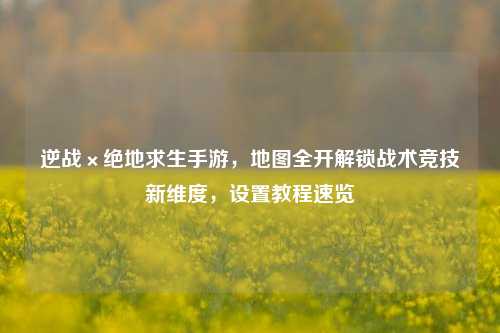逆战×绝地求生手游，地图全开解锁战术竞技新维度，设置教程速览