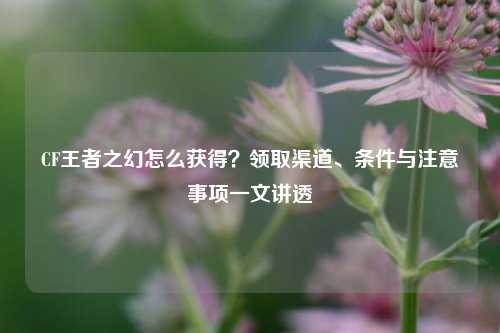 CF王者之幻怎么获得?领取渠道、条件与注意事项一文讲透