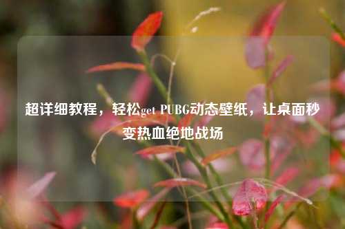超详细教程,轻松get PUBG动态壁纸,让桌面秒变热血绝地战场