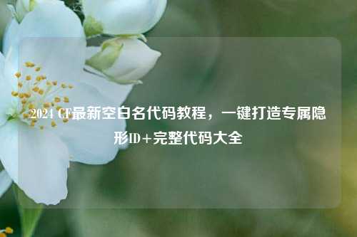 2024 CF最新空白名代码教程，一键打造专属隐形ID+完整代码大全