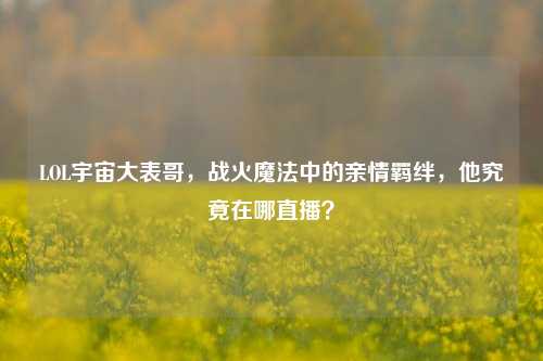 LOL宇宙大表哥,战火魔法中的亲情羁绊,他究竟在哪直播?
