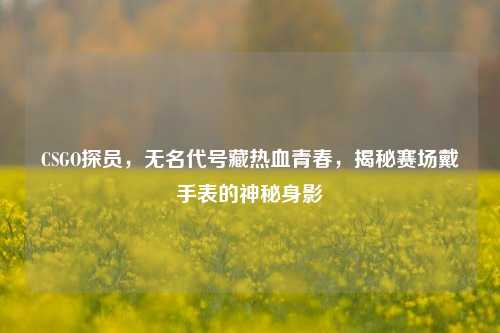 CSGO探员,无名代号藏热血青春,揭秘赛场戴手表的神秘身影