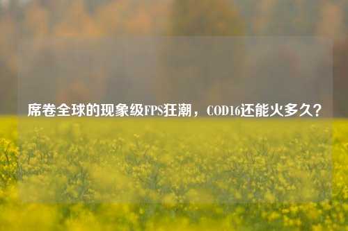 席卷全球的现象级FPS狂潮,COD16还能火多久?