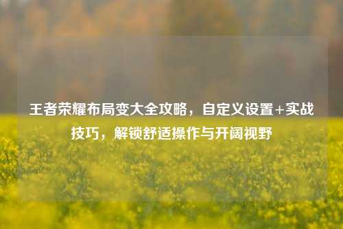 王者荣耀布局变大全攻略,自定义设置+实战技巧,解锁舒适操作与开阔视野