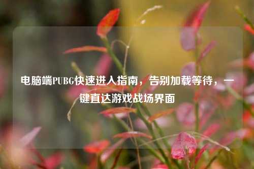 电脑端PUBG快速进入指南，告别加载等待，一键直达游戏战场界面