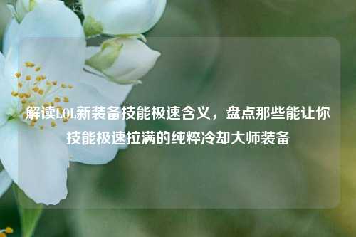 解读LOL新装备技能极速含义,盘点那些能让你技能极速拉满的纯粹冷却大师装备