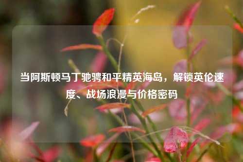 当阿斯顿马丁驰骋和平精英海岛,解锁英伦速度、战场浪漫与价格密码