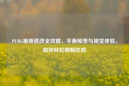 PUBG画质修改全攻略,平衡帧率与视觉体验,助你轻松顺畅吃鸡