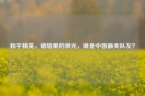 和平精英,硝烟里的微光,谁是中国最美队友?