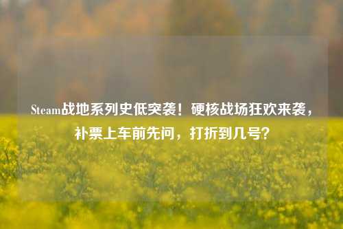 Steam战地系列史低突袭!硬核战场狂欢来袭,补票上车前先问,打折到几号?