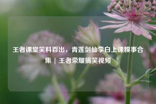 王者课堂笑料百出,青莲剑仙李白上课糗事合集 | 王者荣耀搞笑视频