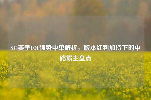 S14赛季LOL强势中单解析,版本红利加持下的中路霸主盘点