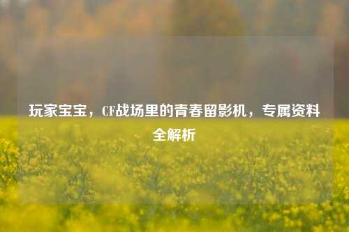 玩家宝宝,CF战场里的青春留影机,专属资料全解析