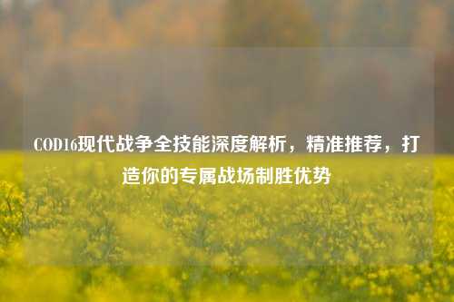 COD16现代战争全技能深度解析,精准推荐,打造你的专属战场制胜优势