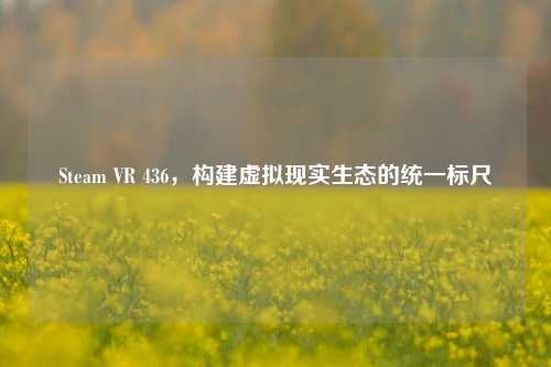 Steam VR 436,构建虚拟现实生态的统一标尺