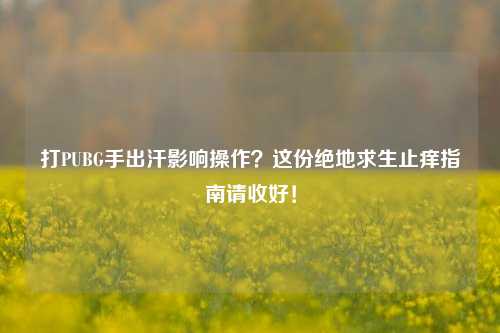 打PUBG手出汗影响操作？这份绝地求生止痒指南请收好！