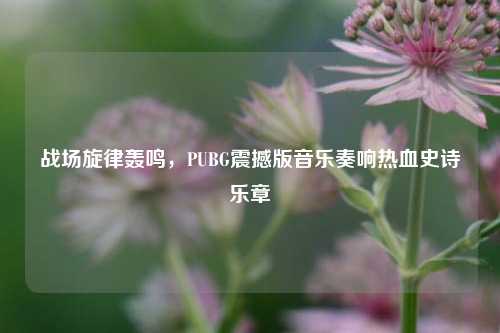 战场旋律轰鸣,PUBG震撼版音乐奏响热血史诗乐章