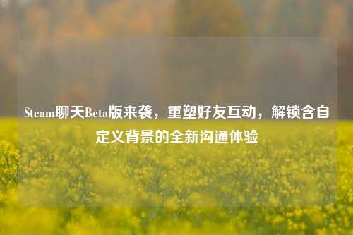 Steam聊天Beta版来袭,重塑好友互动,解锁含自定义背景的全新沟通体验