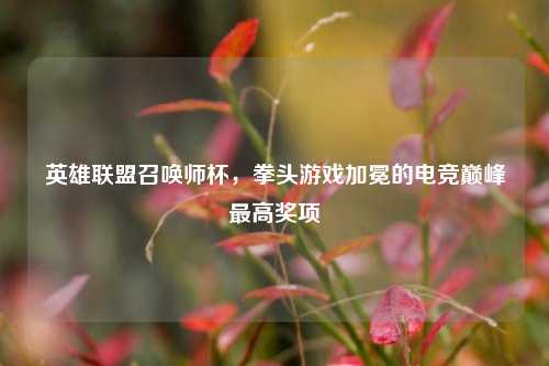 英雄联盟召唤师杯,拳头游戏加冕的电竞巅峰最高奖项