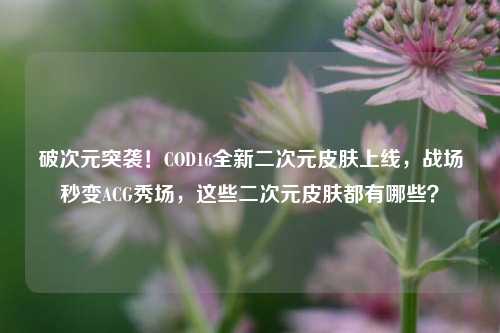 破次元突袭!COD16全新二次元皮肤上线,战场秒变ACG秀场,这些二次元皮肤都有哪些?