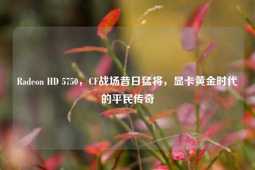 Radeon HD 5750，CF战场昔日猛将，显卡黄金时代的平民传奇