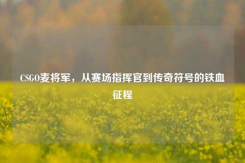 CSGO麦将军,从赛场指挥官到传奇符号的铁血征程