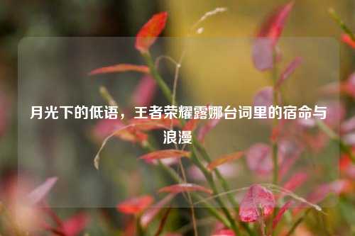 月光下的低语,王者荣耀露娜台词里的宿命与浪漫
