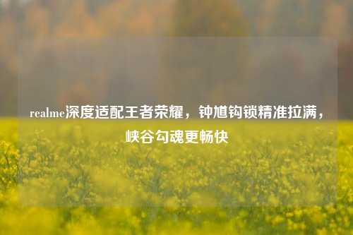 realme深度适配王者荣耀,钟馗钩锁精准拉满,峡谷勾魂更畅快