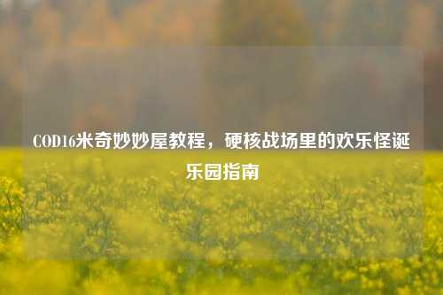 COD16米奇妙妙屋教程，硬核战场里的欢乐怪诞乐园指南