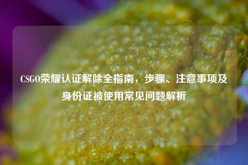 CSGO荣耀认证解除全指南,步骤、注意事项及身份证被使用常见问题解析