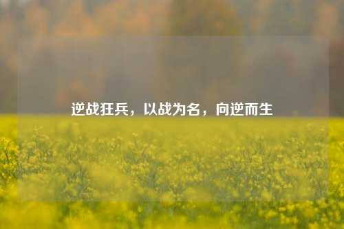 逆战狂兵，以战为名，向逆而生
