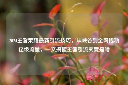 2024王者荣耀最新引流技巧，从峡谷到全网撬动亿级流量，一文搞懂王者引流究竟是啥