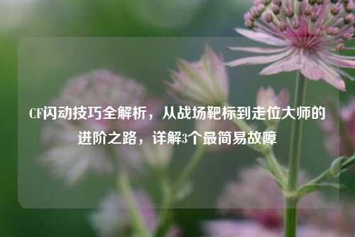 CF闪动技巧全解析,从战场靶标到走位大师的进阶之路,详解3个最简易故障