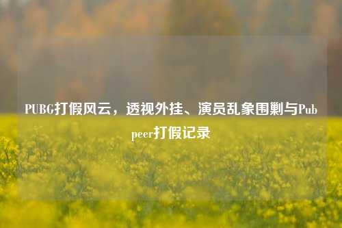 PUBG打假风云,透视外挂、演员乱象围剿与Pubpeer打假记录