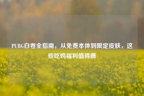PUBG白卷全指南,从免费本体到限定皮肤,这些吃鸡福利值得薅