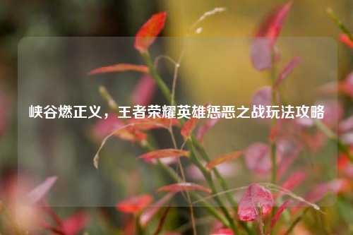 峡谷燃正义，王者荣耀英雄惩恶之战玩法攻略