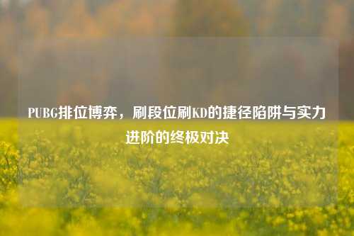 PUBG排位博弈,刷段位刷KD的捷径陷阱与实力进阶的终极对决