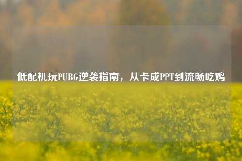 低配机玩PUBG逆袭指南,从卡成PPT到流畅吃鸡