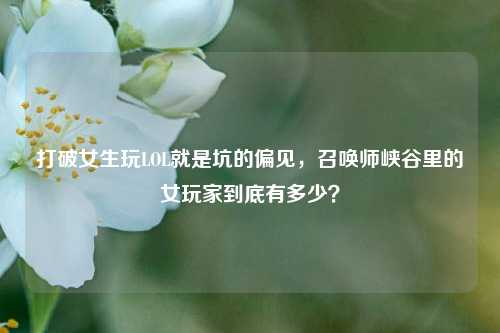 打破女生玩LOL就是坑的偏见,召唤师峡谷里的女玩家到底有多少?