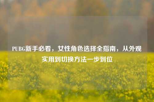 PUBG新手必看,女性角色选择全指南,从外观实用到切换方法一步到位