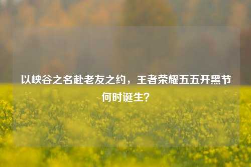 以峡谷之名赴老友之约，王者荣耀五五开黑节何时诞生？