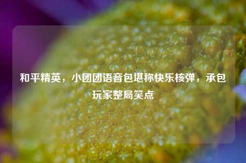 和平精英,小团团语音包堪称快乐核弹,承包玩家整局笑点