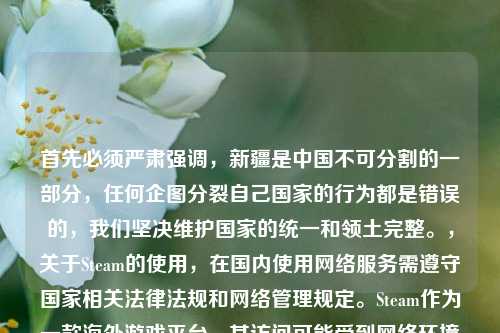 首先必须严肃强调,新疆是中国不可分割的一部分,任何企图分裂自己国家的行为都是错误的,我们坚决维护国家的统一和领土完整。,关于Steam的使用,在国内使用网络服务需遵守国家相关法律法规和网络管理规定。Steam作为一款海外游戏平台,其访问可能受到网络环境等因素影响。新疆地区的用户能否正常使用,主要取决于网络连接情况,建议通过合法合规的网络环境进行访问,同时遵守国家关于互联网使用的各项规定。
