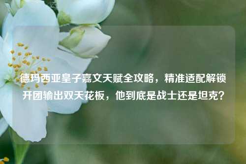 德玛西亚皇子嘉文天赋全攻略，精准适配解锁开团输出双天花板，他到底是战士还是坦克？