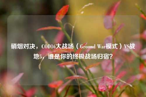 硝烟对决,COD16大战场(Ground War模式)VS战地5,谁是你的终极战场归宿?