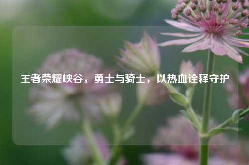 王者荣耀峡谷,勇士与骑士,以热血诠释守护