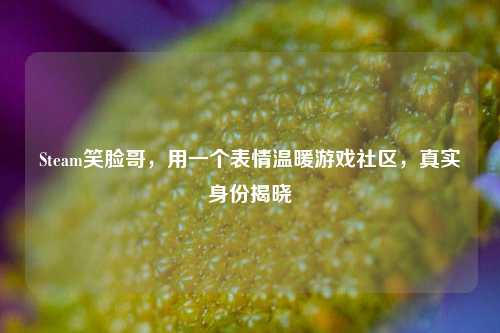 Steam笑脸哥，用一个表情温暖游戏社区，真实身份揭晓