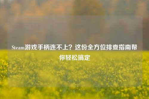 Steam游戏手柄连不上?这份全方位排查指南帮你轻松搞定