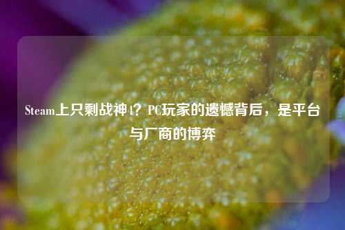Steam上只剩战神4？PC玩家的遗憾背后，是平台与厂商的博弈